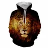 Lion Imprimé Hoodie Hommes 3d Hoodies Automne Printemps Mince Sweatshirts Garçons Vestes Qualité Pullover Unisexe Femmes Animal Streetwear Out Manteau