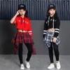 Girls Child Modern Dance costumes Barllroom dancing clothing Tops+Pants Kids Jazz Hip Hop stagewear Party dancewear Outfits