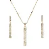 Braccialetto, orecchini Collana Crystal Clear Clear 18k Real Placcato oro Placcato Austria Drop E Pendant Set