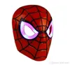 Человек-паук маска светодиодные маски дети анимация мультфильм Человек-Паук свет Маска Маскарад анфас маски Хэллоуин костюмы партии подарок