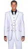 Costumes de mariage pour hommes, flambant neuf, deux boutons, revers cranté blanc, Tuxedos de marié, costumes de fête, veste, pantalon, gilet, cravate, J870239J