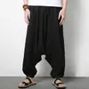 Błyskawice męskie Bawełniane Indian Harem Spodnie Mężczyźni Duże Spodnie Krocza Nepal Baggy Pościel Pants Mężczyźni Pantalon Hombre Plus Size 5XL