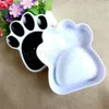 Puppy Cat Paw Footprint Food Water Bowl Past Plastic Universal Black Feeder Basin Enkele hondenkommen AAA724448356