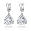 Vecalon 4 colors Women Dangle earring Triangle cut 2ct Diamond Cz 925 Sterling silver Party wedding Drop Earrings for women