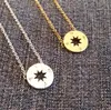 5PCS Gold Silver Small Compass Necklaces Pendant Charm for Women Men South Direction Necklace Disc Circle Disk Necklaces Coin Jewelry