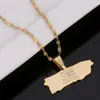 Gold Puerto Rico Pendant Necklaces Jewellery Stainless Steel Puerto Rican Map Jewelry