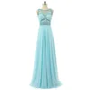 qatar 2024 A-Line Sexy Blue Chiffon Cocktail Dresses Evening Dresses Design Diamond Collar Bridesmaid Dresses Material Physical Pictures HY1477