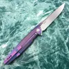 Coltello pieghevole Rike RK1507S CPM-S35VN lama TC4 Coltello da caccia in titanio con impugnatura da campeggio esterna, utensile EDC