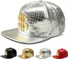 Cappelli hip hop in pelle di lusso in cuoio di coccodrillo Snapback Golden $ logo DJ Berretti da baseball Punk Hiphop Cappello per gli uomini Donne Sport all'aperto Casquette