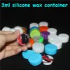 3ml Non-stick Silicone dabber jar boxes tool Container For Wax Bho Oil Butane rigs water pipe