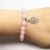 SN1320 Mode 2018 vrouwen armband hamsa charm yoga armband handgemaakte rozenkwarts sieraden bruiloft armband groothandel