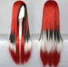 Многоцветные черные белые красные длинные прямые женщины леди косплей парики парики волос + шапка