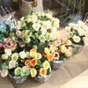 6ピース/ロット工場卸売造花ペルシャのバラの花束花ローズスターフラワーヘッドホーム花の装飾の壁