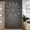 Frameless DIY Wall Clock 3D Mirror Wall Clock Large Mute Stickers for Living Room Bedroom Home Decorations Big Time