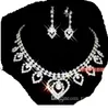 wonderful white diamond stone bride wedding jewelry set necklace earings tyty