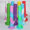 silicone fumer conduites d'eau silicone narguilé incassable narguilé filtre verre bong dab rig fumer pipe à eau bong avec accessoires en verre DHL