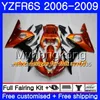 Kropp för Yamaha Red Flames Factory YZF R6 S R 6s YZF600 YZFR6S 06 07 08 09 231HM.4 YZF-600 YZF R6S YZF-R6S 2006 2007 2008 2009 Feedings Kit