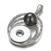 Silver Crystal Snap Button Pendant Tillbehör Smycken DIY 18mm Ginger Snap Smycken Halsband för kvinnor Julklapp