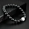 Magnetyczna hematytowa bransoletka Bransoletka kamienna koralika sznurka mankieta Boletka dla kobiet mężczyźni zasilają zdrowa moda biżuteria