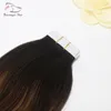 トップグレードの高品質のバージンレミーヘアバレイジカラー2/8＃ストレートヒューマンヘアテープヘアエクステンション