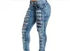 sexiga kvinnor jeans hål rippade byxor stretch tight kvinnors denim kvinnlig casual penna byxor stor storlek