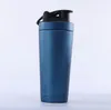 750ml 25oz Shaker Bottle Rostfritt stål Vakuum Sport Vattenflaska Protein Shaker Blandning Flaskor för Vatten Läckertät Drinking Tumbler Gym