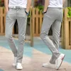 Calça de verão masculino linho de linho magro de moda vestido de negócios calças de moletom casual masculino rankgers machos