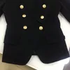 Milan Runway Luxury Short Women's Blazers Designer Black/White Gold Buttons Blazers For Womens 8788282