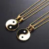 Assorti 2 pièces en acier inoxydable Yin Yang pendentif pièce de puzzle collier bijoux d'anniversaire cadeaux pour couple ou amis BFF254U