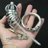 Gabbia Bondage Gear Catetere uretrale Gabbia per cazzi Dispositivo maschile Cintura in acciaio inossidabile Gabbia per pene per uomo G2017713344