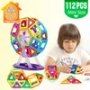 Mini 112PCS Magnetic Block Byggnad Upplysning Montering Byggnad Modell Leksaker Kids Educational DIY Plastic Bricks