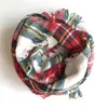 Plaids Infinity Schals Grid Loop Schal Decken Frauen Tartan Übergroßer Schal Gitter Wraps Fransen Kaschmir Pashmina Schals Wraps T6C083