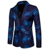 ZEESHANT Blazer Hombres Peacock Hombres Impresos Blazers Chaqueta de Traje Ocasional Slim Fit Homens Blazer Mens Stage Wear Brand Coat XXXL