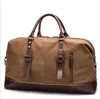 Men039S Weekender Overnight Bag Canvas Pu Leather Travel Tote Duffel Bag Carryon Bag308Q6992881