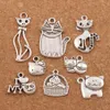 140pcs / lot mix kattdjur charm pärlor antika silver hängen heta smycken fynd DIY komponenter LM43 Lzsilver