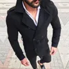 2018 Laine Hommes Épaissir Chaud À Manches Longues Trench-Coat Hiver Casual Hommes Turn-Down Col Pardessus Manteau Homme