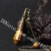 1pc Pengar Överflöd Sten Naturlig Tiger Eye Crystal Pendulum Koppar Bail och Chain Witchcraft för Dowsing, Divination, Intuition Reading