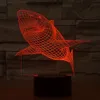 3D Okyanus Köpekbalığı LED Lampe Nachtlicht Schlafzimmer Çok farbe schreibtisch lampe # R42