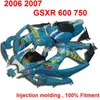 Injection molding fairing kit for SUZUKI GSXR600 GSXR750 2006 2007 blue GSXR 600 750 06 07 TT64