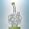 12 Tubes Hookahs Vortex Recycler Glass Bong with Super Cyclone Blue Green Purple Bongs water Pipes XL137