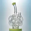 12 Tubes Narguilés Vortex Recycler Bong En Verre avec Super Cyclone Bleu Vert Violet Bongs Tuyaux d'eau XL137