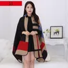 Shawl Scarf Women Autumn Winter Poncho Vintage Blanket Lady Knit Shawl Cape Cashmere Classic plaid style thick Warm Scarf S1810190326m