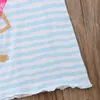 Bébé Fille Vêtements Mignon Enfants Robe Rayé Sans Manches Voile Flamingo Motif Pageant Robe De Soirée Casual Robe D'été 2018 Boutique Bébé Vêtements