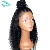 Bythair Kinky Curly 13x6 Deep Part Lace Front Wig Pré-plumé Brésilien Vierge Cheveux Humains Full Lace Wig Curly 150% Densité Noeuds Blanchis