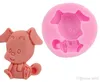 Silicone moldes de sabão de segurança diy molde de cozimento molde do cão bonito rosa chocolate fondant bolo jelly mold popular 5 2sk bb