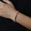 2019 Novo Chic Deisgn Rainbow Tênis Pulseira Colorido Zircão Cadeia Bangle Simples Forma Bangles Jóias Para Mulheres Presentes Senhoras