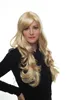 Perücke lichtblond blond hellblond leichte Strähnen Locken lockig 60 cm 285-611