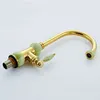 Kitchen Faucets European Natural Jade Golden Hot and Cold Sink Tap Vegetables Basin Rotate Spout Drinking Water Faucet BM-6007K