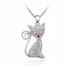 Katze geformte Anhänger Halskette Kristall von Rovski Mode süß zum Geburtstag Jubiläum Engagement Geschenk2918534