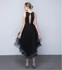 New Classic Black Formal Evening Dresses Noble Fashion Spring And Autumn Before And After Long Short Hand-Made Bead Club Party Dre306Y
